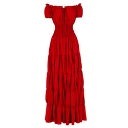 Haorugut Women Renaissance Medieval Irish Costume Over Dress Smocked Waist Retro Gown Cosplay