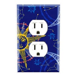 DecalSkin Graphics Wallplates - Sun Moon and Zodiac- Duplex Outlet Wall Plate Cover