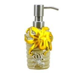 YHHRESINKING 6-inch Octopus Resin Soap Dispenser - Loyal Gold Beach Bathroom Organizer with Mother & Baby Design