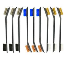 Yoogeer 9Pcs Double-Ended Gun Cleaning Brushes Cleaner Set Brass Phosphorous Copper Steel Nylon Plastic Bristle with Pry Bar Firearm Gun Cleaning Supplies for Cleaning Welding Slag and Rust
