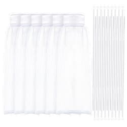 Shappy 24 Pieces Lint Traps and Cable Ties Set 6 Nylon Mesh Lint Trap for Washing Machine Discharge Hoses Washer Hose Lint Traps and 18 Cable Ties Fits Most Washing Machines (White)