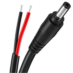 SIOCEN DC Power Pigtail Cable,16AWG DC Barrel Plug Connector 2.1mm x 5.5mm DC Male Plug to Bare Wire Open End Power Wire Supply Repair Cord for CCTV Security Camera,12V 24V 36V Adapter 3FT