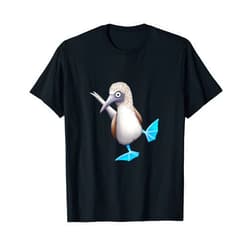 Skizzenmonster Quirky Seabird Gifts Fancy Dancing Sea Bird Funky Blue Foot Booby T-Shirt