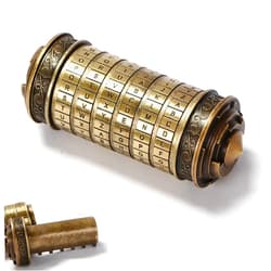 LJOYKID Unique Valentines Gift Cryptex Da Vinci Code Mini Cryptex Lock Puzzle Boxes with Hidden Compartments Heavy Real Metal Novelty Birthday Gifts Big Enough for Notes,Paper Money,Rings,Jewelry (Bronze)