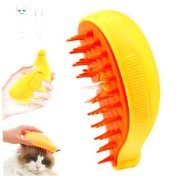 LorSou Steamy 3 in 1 Electric Cat Grooming Brush - Silicone Self-Cleaning Steam Brush for Massage, Cleaning, and Removing Loose Hair