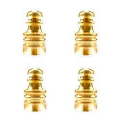 ECUDIS Pack of 4 Solid Metal Lamp Finials Caps Knob for Lamp Shade Harp Holder Lamp Decoration Accessories, 1 Inch Tall (Brass)
