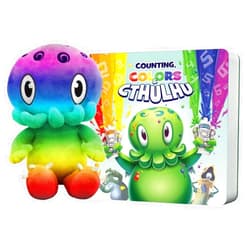 C is for Cthulhu Counting, Colors & Cthulhu Board Book & Rainbow Plush Bundle (Baby Plush, 6 inches)