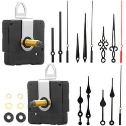 Hicarer Clock Movement Mechanism with 5 Different Pairs of Hands, High Torque Long Shaft Clock Movement Quartz Repair Parts Replacement with Hook and Paster, 32 Mm/ 1.26 Inches(2 Pieces)