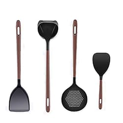 Liflicon Silicone Kitchen Utensil Set-Premium Cooking Tool Set- Laddle, Skimmer,Rice Paddle, Turner - Heat Resistant Silicone Cooking Utensil-4pcs