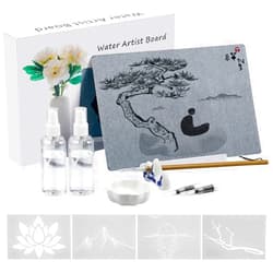 Maitys 13 Pcs Buddha Zen Board Set, Meditation Water Drawing Board Inkless Water Painting Art Board and Brushes, Stand, Spray Bottles for Zen Mindfulness Relaxation Meditation Gifts