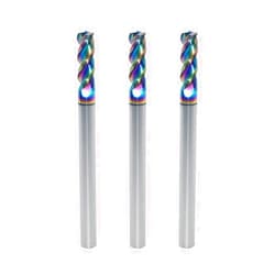JIANXING 4mm Carbide Square End Mill for Aluminum & Copper Applications, 3-Flute, HRC 55 Deg, 4mm Cutting Diameter, 50mm Length, High Feed U-Type Design, for Roughing and Finishing (3 Pieces)