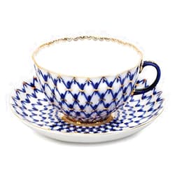 Imperial Porcelain Factory Imperial/Lomonosov Porcelain Teacup w/Saucer