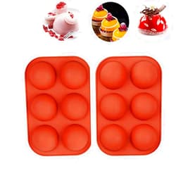 Belivo 6 Holes Silicone Mold For Chocolate, Cake, Jelly, Dome Mousse, Hot Chocolate Bomb, Cake, Jelly, Dome Mousse Round Shape Handmade Soap Kitchen Baking Mold Tools, 111