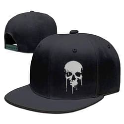 Tijeyi Flat Bill Hats for Men Snapback Skull Hats Black Hat for Teen Boys Skateboard Hats Baseball Cap