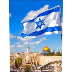 CHZDLYQ DIY 5D Full Round Drill Diamond Painting by Number Kits Israel Flag Rhinestone Embroidery Cross Stitch Art Craft Home Wall Decoration-30x40cm, 9ZC5CZ35