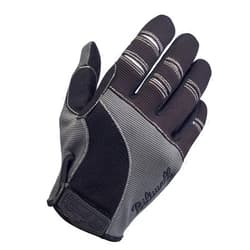 Biltwell Moto Gloves | Motorcycle Gloves | Abrasion Resistance | Breathable Fabric | Open Cuff | Grey Black
