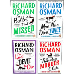 Richard Osman 4 Books Collection Set (The Thursday Murder Club, The Man Who Died Twice, The Bullet That Missed, The Last Devil To Die)