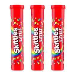 Snackivore Skittles Littles Share Size Mega Tubes Pack of 3. Mini Skittles, Skittles Variety Pack, Skittles Individual Packs