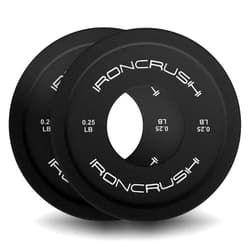 Iron Crush Fractional Weight Plates - Olympic Plates with Improved Center Holes - Durable, Shockproof Virgin Rubber - Gym Equipment for Strength & Endurance Training
