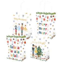 Generic AnyDesign 24 Nutcracker Paper Gift Bags with Handle - Christmas Watercolor Nutcracker Paper Gift Bags for Winter Wedding Birthday Holiday