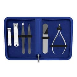 ShearGuru Manicure & Pedicure for Women and Men -Shear Guru: Complete Personal Care 6-Piece Grooming Kit including Premium Nail Clippers for Thick Nails + Nail Trimmer + Tweezers and Portable Luxury Travel Case
