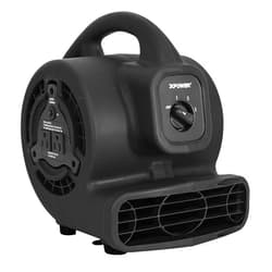 XPOWER P-80A Mini Mighty 138 W 600 CFM Centrifugal Air Mover, Carpet Dryer, Floor Fan, Blower, Stackable, Daisy Chain, for Water Damage Restoration, Janitorial, Plumbing, Home Use, Black
