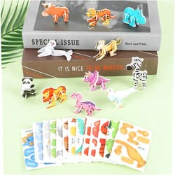CCINEE 25 Pcs Educational 3D Cartoon Puzzles for Kids,3D Animal Learning Educational Paper Puzzle Game for DIY Crafts Gifts