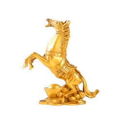 Brass Statu BRABUD Brass Rich Horse Statues Handmade Golden Wealth Horse Figurine Home Decor Gift BS031