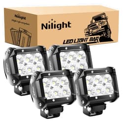 Nilight LED Pods 4PCS 18W 1260lm Flood Light Bar Driving Fog Off Road Lights Work 24V 12V For Motorcycles Van Camper Wagon Car Pickup ATV UTV SUV Truck Boat