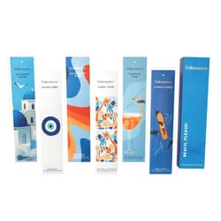 Folkulture Incense Sticks - Set of 6 Insenses (120 Insence Sticks) - Orange Zest, Blue Oud, Aqua Crest, Coconut Paradise, Mahogany, Mediterranean Fig Inscents Or Inciensos, Non Toxic Incents (Beach)