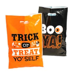 Fun Express Trick or Treat Yo Self Funny Sayings Halloween Bags (bulk set of 12) Party Supplies