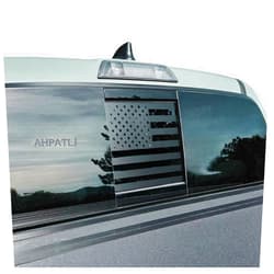 AHPATLJ Rear Middle Window American Flag Decal for Toyota Tacoma 2016-2023 Trucks Black USA Flag Vinyl Stickers Fits Back Centre Sliding Window Glass,Precut,Waterproof (Matte Black)