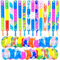 Kapibarasensei 150pcs Rainbow Pop Bracelet Bubble Fidget Toys Pack Adjustable Silicone Bracelet Pop Toy, Pop Squeeze Toys Stress Relief Hand Finger Pop Toys Party Favor Student Gift for Kids Adults