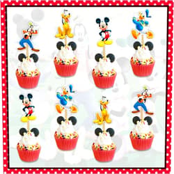 Seyal Micky Mouse Cupcake Topper Decorations for Birthday Party – Character Cupcake Picks – Mouse Theme Cupcake Decor – Baby Shower & First Birthday Party Supplies – Fun Cake Picks for Micky