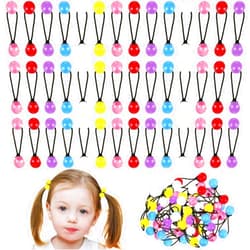 JenPen 36 Pieces Hair Ties Hair Balls Ponytail Holders Colorful Twin Bead Ponytail Balls 80s 90s Elastic Hair Accessories for Baby Kid (Multicolor,12 mm)