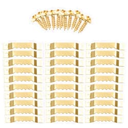 FUCAS Sawtooth Hangers Picture Frame Hanging 40mm Hanger Double Hole with #4 Screws Golden (100 Pack)