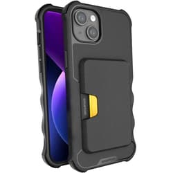 Smartish® iPhone 15 Plus Protective Case with Wallet for MagSafe iPhones - Gripzilla - Magsafe Compatible Heavy Duty Armor Grip Cover + Detachable Magnetic Credit Card Holder - Black Tie Affair