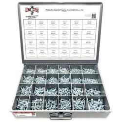 BoltsandNuts.com Phillips Pan Head Self Tapping Sheet Metal Screws Zinc Plated Assortment Kit - 2841 Pcs!