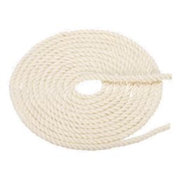 PATIKIL 1/4 Inch x 25ft Natural Twisted Cotton Rope 3 Strand Strong Thick Cotton Rope Tug of War Rope for Railings Crafts Home Decor, White