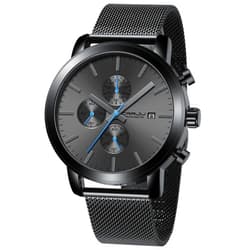 CRRJU Watches for Men Luxury Business Stainless steel Waterproof Calendar Chronograph Analog Quartz Wristwatches