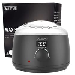 SAEUYVB Professional Digital Wax Warmer with Lid and 16oz Pot for Hair Removal (Black)