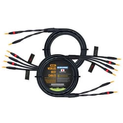 WORLDS BEST CABLES 8 Foot - Canare 4S11 – Audiophile Grade - HiFi Star-Quad Bi-Wire Speaker Cable Pair with Eminence Gold Banana Connectors