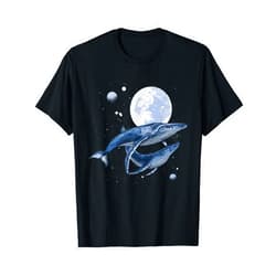 Whale Lover Gifts | Whale Graphic Men Women Kids Humpback whale in Space | Funny Beluga Orca Blue whale T-Shirt