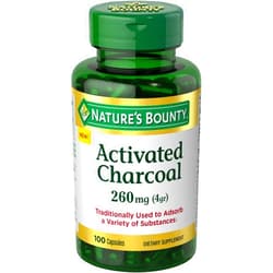 Nature's Bounty Activated Charcoal 260 mg, 100 Capsules, Dietary Supplement to Support a Healthy Lifestyle