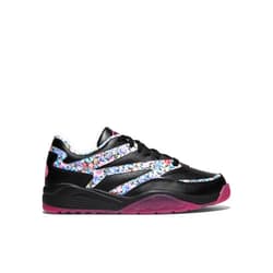 PATRICK EWING Athletics SL33 x Juan Luis Guerra Bachata Rosa Sneakers – Black/Berry, Floral Design Inspired by Iconic Bachata Rosa Album, Transparent Pink Sole, Limited Edition Collectible Box