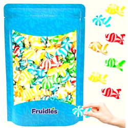 Fruidles Assorted Swirly Gummi Fish Candy, Delicious Fruit Flavors Gummies (Half-Pound)
