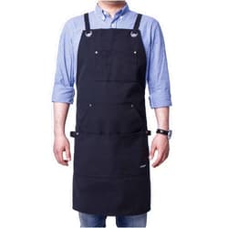 Life Flavor Heavy Duty Canvas Work Apron,Tool Pockets, Back Straps Adjustable（black）