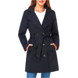 SaphiRose Women's Water-Resistant Trench Coat Double-Breasted Long Peacoat with Removable Hood