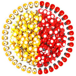 YGDZ 200PCS Wooden Bees Wood Ladybugs, YGDZ 100pcs Tiny Flatback Bees & 100pcs Wooden Ladybugs for Crafts Scrapbooking DIY Bee Party Decoration