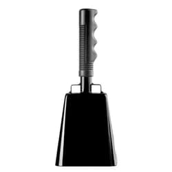 Musfunny Steel Cow Bell with Handle Cowbells,Cheering Bell and Loud Noise Makers Hand Bells for Sporting Events,Football Games,School Bell,Farm Hand Chimes Percussion Musical Instruments(10 inch Black)